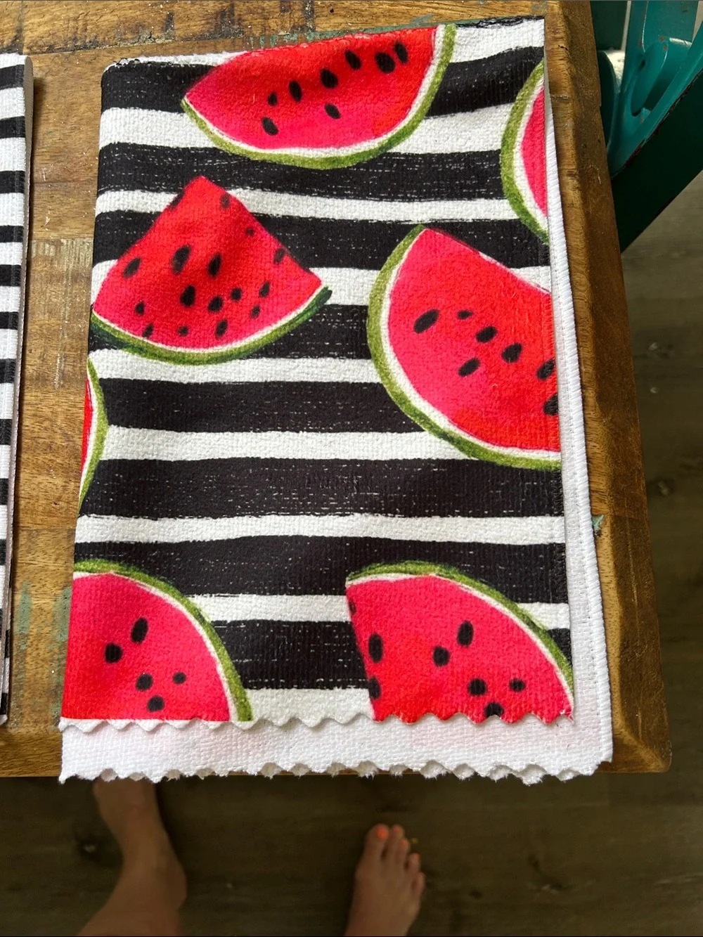 Watermelon Stripe Kitchen Tea Towels - Set of 5 NWOT